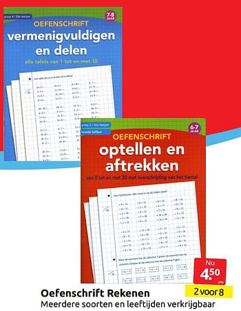 Aanbiedingen Oefenschrift rekenen - Huismerk - Boekenvoordeel - Geldig van 13/08/2022 tot 21/08/2022 bij Boekenvoordeel