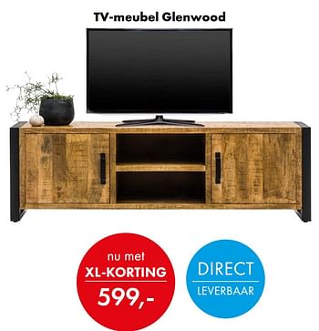 Aanbiedingen Tv-meubel glenwood - Huismerk - Woon Square - Geldig van 15/08/2022 tot 20/08/2022 bij Woon Square