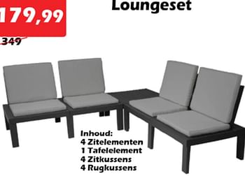 Aanbiedingen Loungeset - Gardini - Geldig van 04/08/2022 tot 28/08/2022 bij Itek