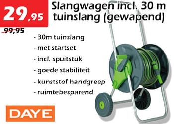 Aanbiedingen Slangwagen incl. tuinslang - Daye - Geldig van 04/08/2022 tot 28/08/2022 bij Itek