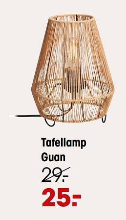 Aanbiedingen Tafellamp guan - Huismerk - Kwantum - Geldig van 22/08/2022 tot 28/08/2022 bij Kwantum