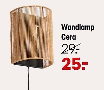 Aanbiedingen Wandlamp cera - Huismerk - Kwantum - Geldig van 22/08/2022 tot 28/08/2022 bij Kwantum