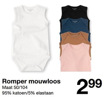 Aanbiedingen Romper mouwloos - Huismerk - Zeeman  - Geldig van 15/07/2022 tot 31/12/2022 bij Zeeman