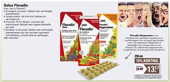 Aanbiedingen Floradix magnesium - Salus - Geldig van 17/08/2022 tot 03/09/2022 bij De Online Drogist