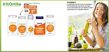 Aanbiedingen Vitortho vitamine c-500 tabletten - VitOrtho - Geldig van 17/08/2022 tot 03/09/2022 bij De Online Drogist