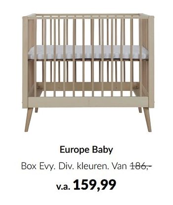 Aanbiedingen Europe baby box evy - Europe baby - Geldig van 16/08/2022 tot 19/09/2022 bij Babypark