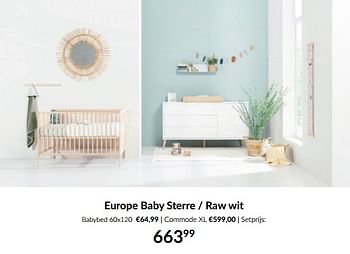 Aanbiedingen Europe baby sterre - raw wit - Europe baby - Geldig van 16/08/2022 tot 19/09/2022 bij Babypark