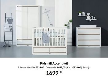 Aanbiedingen Kidsmill accent wit - Kidsmill - Geldig van 16/08/2022 tot 19/09/2022 bij Babypark