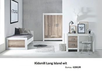 Aanbiedingen Kidsmill long island wit bureau - Kidsmill - Geldig van 16/08/2022 tot 19/09/2022 bij Babypark