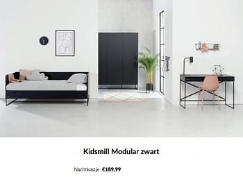 Aanbiedingen Kidsmill modular zwart nachtkastje - Kidsmill - Geldig van 16/08/2022 tot 19/09/2022 bij Babypark