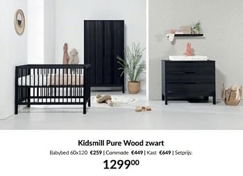 Aanbiedingen Kidsmill pure wood zwart - Kidsmill - Geldig van 16/08/2022 tot 19/09/2022 bij Babypark
