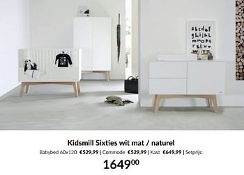 Aanbiedingen Kidsmill sixties wit mat - naturel - Kidsmill - Geldig van 16/08/2022 tot 19/09/2022 bij Babypark