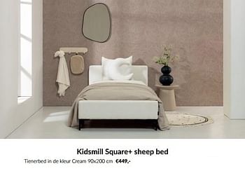 Aanbiedingen Kidsmill square+ sheep bed tienerbed in de kleur cream - Kidsmill - Geldig van 16/08/2022 tot 19/09/2022 bij Babypark