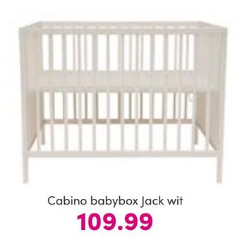 Aanbiedingen Cabino babybox jack wit - Cabino - Geldig van 21/08/2022 tot 27/08/2022 bij Baby & Tiener Megastore