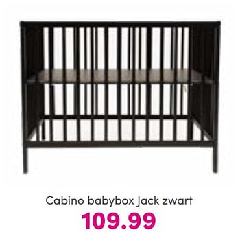 Aanbiedingen Cabino babybox jack zwart - Cabino - Geldig van 21/08/2022 tot 27/08/2022 bij Baby & Tiener Megastore