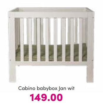 Aanbiedingen Cabino babybox jan wit - Cabino - Geldig van 21/08/2022 tot 27/08/2022 bij Baby & Tiener Megastore
