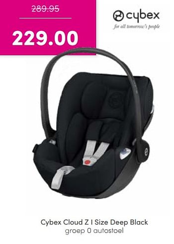 Aanbiedingen Cybex cloud z i size deep black autostoel - Cybex - Geldig van 21/08/2022 tot 27/08/2022 bij Baby & Tiener Megastore