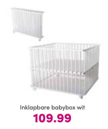 Aanbiedingen Inklapbare babybox wit - Huismerk - Baby &amp; Tiener Megastore - Geldig van 21/08/2022 tot 27/08/2022 bij Baby & Tiener Megastore