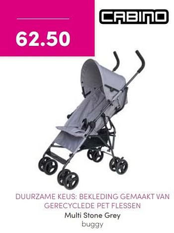 Aanbiedingen Multi stone grey buggy - Cabino - Geldig van 21/08/2022 tot 27/08/2022 bij Baby & Tiener Megastore