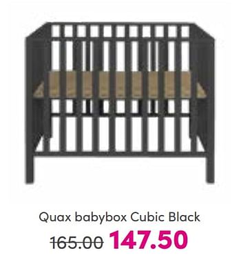 Aanbiedingen Quax babybox cubic black - Quax - Geldig van 21/08/2022 tot 27/08/2022 bij Baby & Tiener Megastore