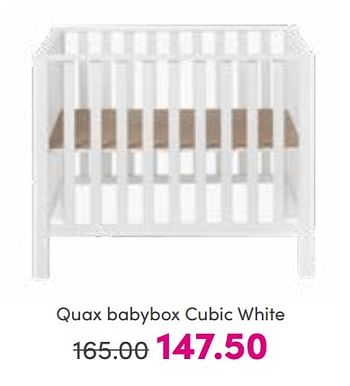Aanbiedingen Quax babybox cubic white - Quax - Geldig van 21/08/2022 tot 27/08/2022 bij Baby & Tiener Megastore