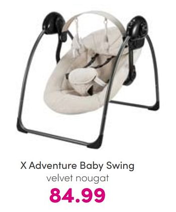 Aanbiedingen X adventure baby swing velvet nougat - Xadventure - Geldig van 21/08/2022 tot 27/08/2022 bij Baby & Tiener Megastore