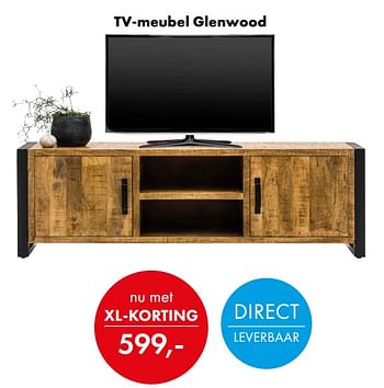 Aanbiedingen Tv-meubel glenwood - Huismerk - Woon Square - Geldig van 22/08/2022 tot 27/08/2022 bij Woon Square