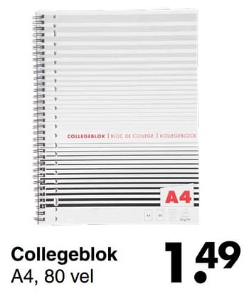 Aanbiedingen Collegeblok - Huismerk - Wibra - Geldig van 22/08/2022 tot 04/09/2022 bij Wibra