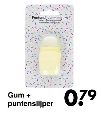 Aanbiedingen Gum + puntenslijper - Huismerk - Wibra - Geldig van 22/08/2022 tot 04/09/2022 bij Wibra