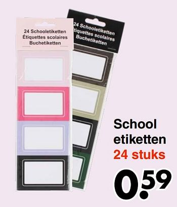 Aanbiedingen School etiketten - Huismerk - Wibra - Geldig van 22/08/2022 tot 04/09/2022 bij Wibra