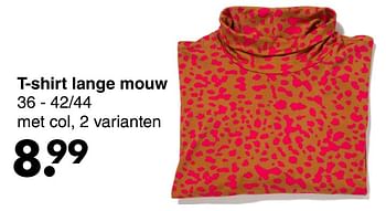 Aanbiedingen T-shirt lange mouw - Huismerk - Wibra - Geldig van 22/08/2022 tot 04/09/2022 bij Wibra