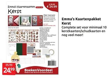 Aanbiedingen Emma`s kaartenpakket kerst - Huismerk - Boekenvoordeel - Geldig van 27/08/2022 tot 04/09/2022 bij Boekenvoordeel