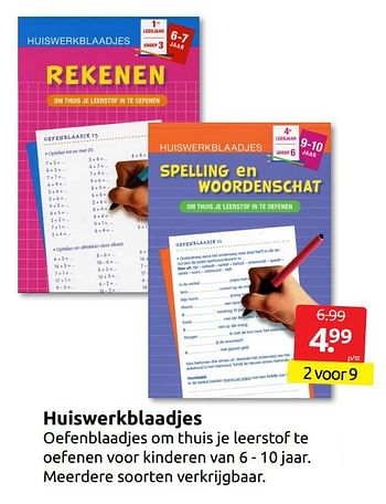 Aanbiedingen Huiswerkblaadjes - Huismerk - Boekenvoordeel - Geldig van 27/08/2022 tot 04/09/2022 bij Boekenvoordeel