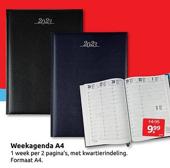 Aanbiedingen Weekagenda a4 - Huismerk - Boekenvoordeel - Geldig van 27/08/2022 tot 04/09/2022 bij Boekenvoordeel