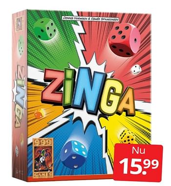 Aanbiedingen Zinga - 999games - Geldig van 27/08/2022 tot 04/09/2022 bij Boekenvoordeel