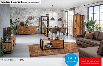 Aanbiedingen Interieur glenwood tv-meubel - Huismerk - Woon Square - Geldig van 29/08/2022 tot 03/09/2022 bij Woon Square