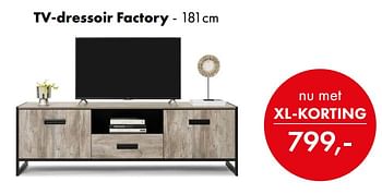 Aanbiedingen Tv-dressoir factory - Huismerk - Woon Square - Geldig van 29/08/2022 tot 03/09/2022 bij Woon Square