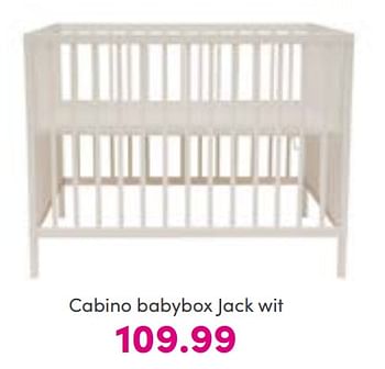 Aanbiedingen Cabino babybox jack wit - Cabino - Geldig van 28/08/2022 tot 03/09/2022 bij Baby & Tiener Megastore