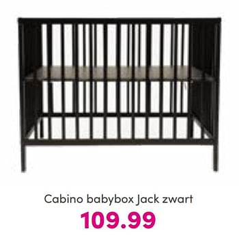 Aanbiedingen Cabino babybox jack zwart - Cabino - Geldig van 28/08/2022 tot 03/09/2022 bij Baby & Tiener Megastore