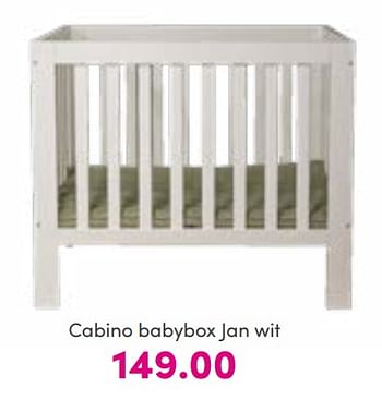 Aanbiedingen Cabino babybox jan wit - Cabino - Geldig van 28/08/2022 tot 03/09/2022 bij Baby & Tiener Megastore