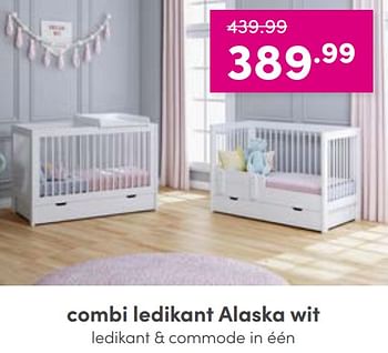 Aanbiedingen Combi ledikant alaska wit - Huismerk - Baby &amp; Tiener Megastore - Geldig van 28/08/2022 tot 03/09/2022 bij Baby & Tiener Megastore