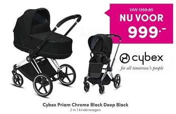 Aanbiedingen Cybex priam chrome black deep black 2 in 1 kinderwagen - Cybex - Geldig van 28/08/2022 tot 03/09/2022 bij Baby & Tiener Megastore