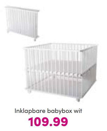 Aanbiedingen Inklapbare babybox wit - Huismerk - Baby &amp; Tiener Megastore - Geldig van 28/08/2022 tot 03/09/2022 bij Baby & Tiener Megastore