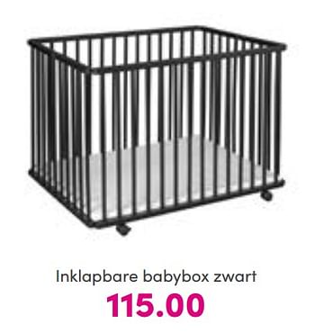 Aanbiedingen Inklapbare babybox zwart - Huismerk - Baby &amp; Tiener Megastore - Geldig van 28/08/2022 tot 03/09/2022 bij Baby & Tiener Megastore