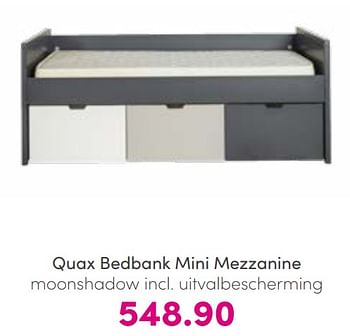 Aanbiedingen Quax bedbank mini mezzanine moonshadow incl uitvalbescherming - Quax - Geldig van 28/08/2022 tot 03/09/2022 bij Baby & Tiener Megastore