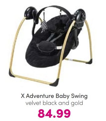 Aanbiedingen X adventure baby swing velvet black and gold - Xadventure - Geldig van 28/08/2022 tot 03/09/2022 bij Baby & Tiener Megastore