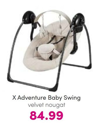 Aanbiedingen X adventure baby swing velvet nougat - Xadventure - Geldig van 28/08/2022 tot 03/09/2022 bij Baby & Tiener Megastore