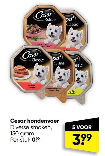 Aanbiedingen Cesar hondenvoer - Cesar - Geldig van 29/08/2022 tot 11/09/2022 bij Big Bazar