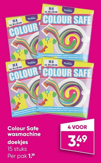 Aanbiedingen Colour safe wasmachine doekjes - PluShine - Geldig van 29/08/2022 tot 11/09/2022 bij Big Bazar