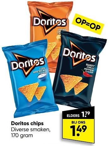 Aanbiedingen Doritos chips - Doritos - Geldig van 29/08/2022 tot 11/09/2022 bij Big Bazar